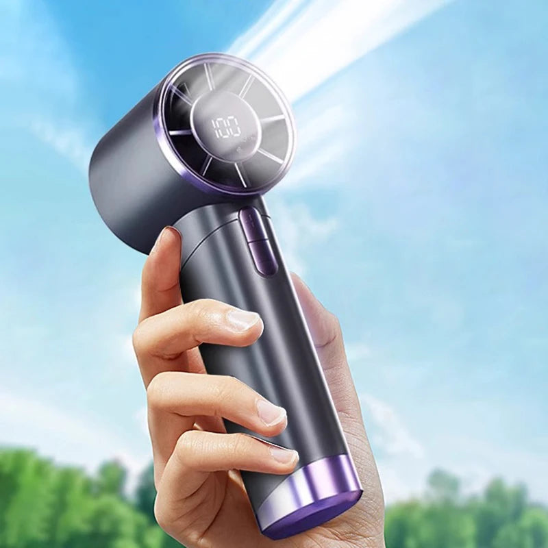 Mini Bladeless Handheld Fan USB Rechargeable Hand Fan Portable Personal Highspeed Fans Electric Eyelash Fan