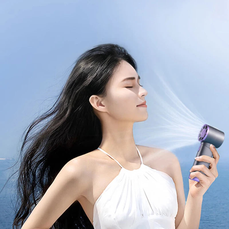 Mini Bladeless Handheld Fan USB Rechargeable Hand Fan Portable Personal Highspeed Fans Electric Eyelash Fan