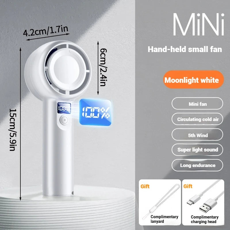 Mini Bladeless Handheld Fan USB Rechargeable Hand Fan Portable Personal Highspeed Fans Electric Eyelash Fan