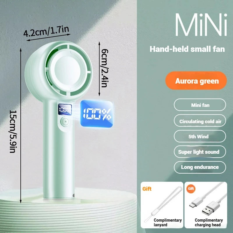 Mini Bladeless Handheld Fan USB Rechargeable Hand Fan Portable Personal Highspeed Fans Electric Eyelash Fan