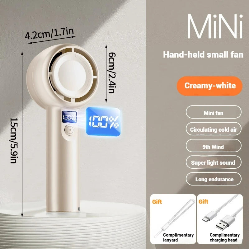 Mini Bladeless Handheld Fan USB Rechargeable Hand Fan Portable Personal Highspeed Fans Electric Eyelash Fan