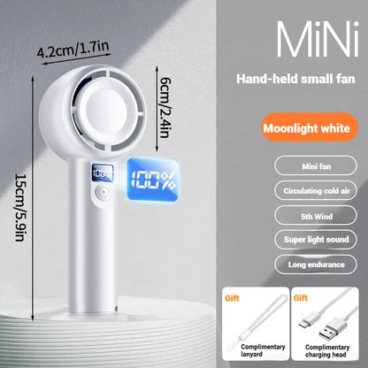 Mini Bladeless Handheld Fan USB Rechargeable Hand Fan Portable Personal Highspeed Fans Electric Eyelash Fan