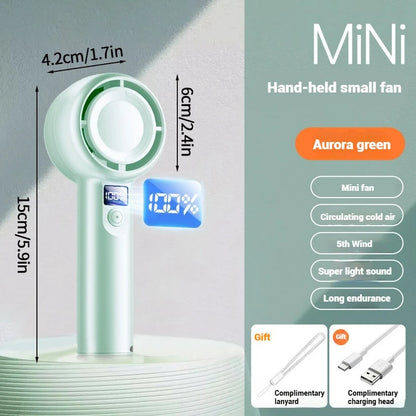 Mini Bladeless Handheld Fan USB Rechargeable Hand Fan Portable Personal Highspeed Fans Electric Eyelash Fan